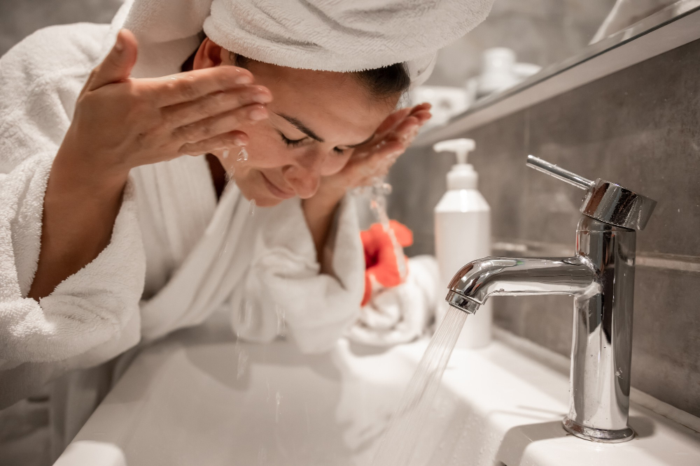 young-beautiful-woman-bathroom-with-towel-her-head-washes-her-face-with-tap-water