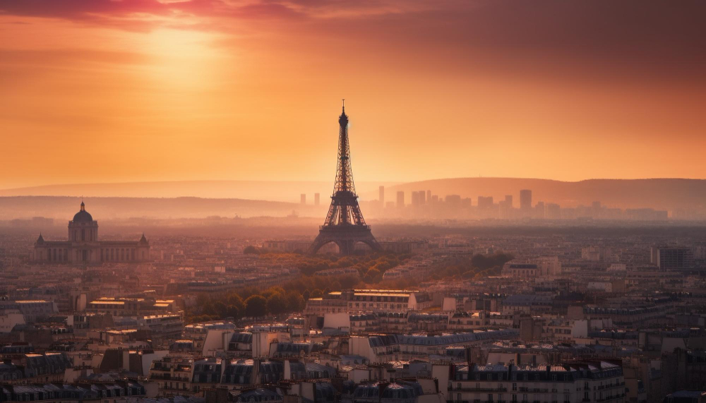 sunset-illuminates-famous-city-skyline-romantic-view-generated-by-ai