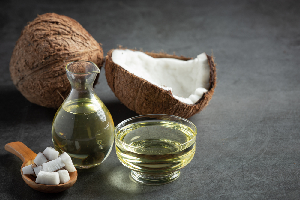 jug-coconut-oil-whit-coconut-put-dark-background